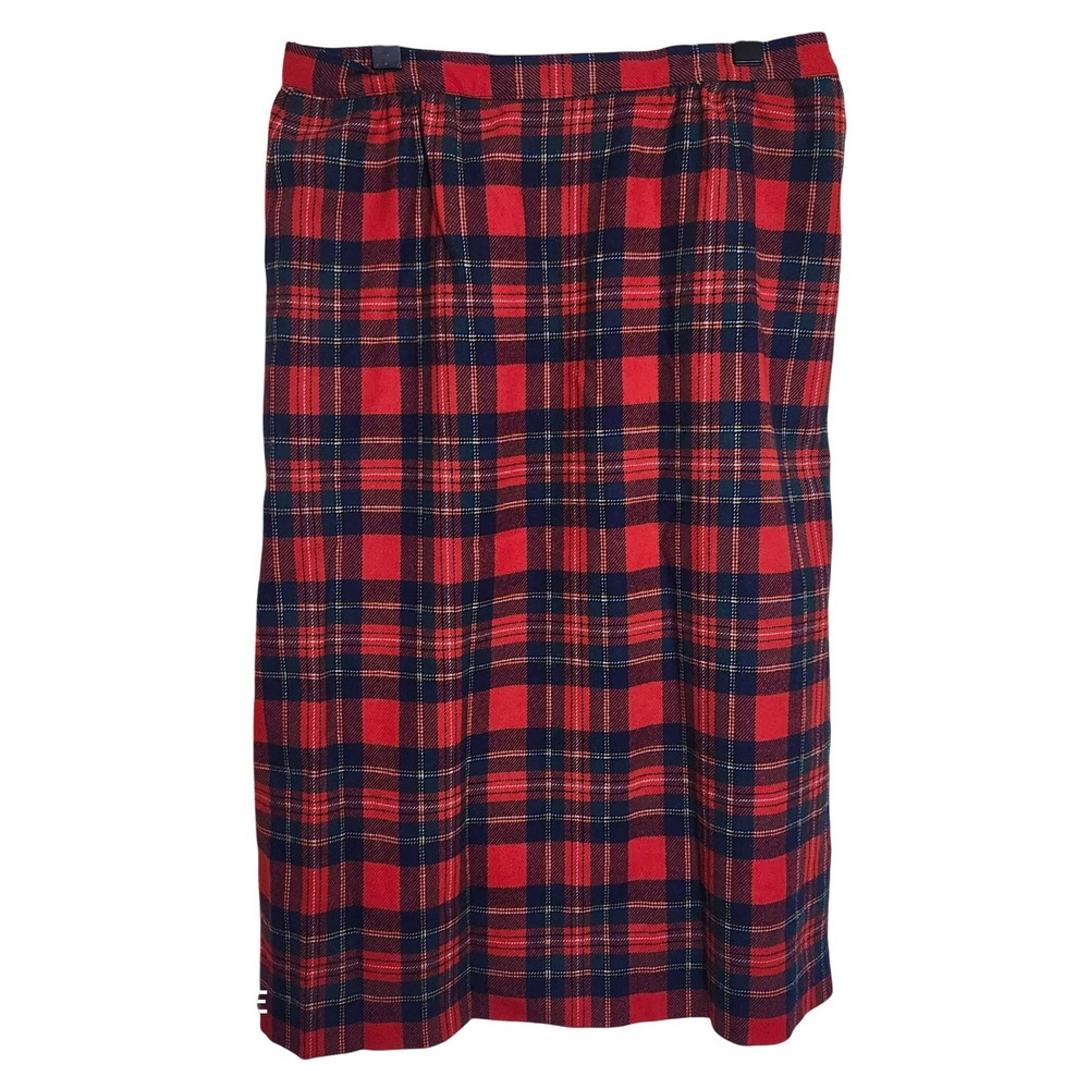 Pendleton Red and Black Plaid Midi Skirt